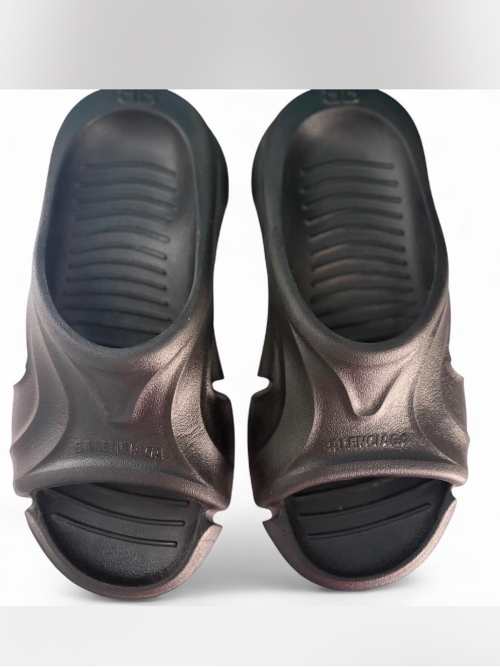 🔝 $525 Balenciaga Mold Foam Slide Sandals  Black US9/EUR39 - Picture 3 of 7